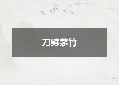 刀劈茅竹