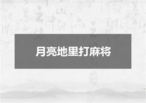 月亮地里打麻将