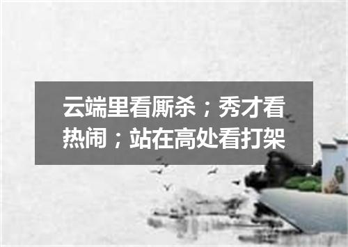 云端里看厮杀；秀才看热闹；站在高处看打架