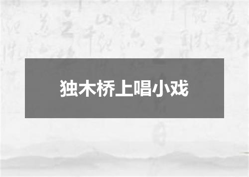 独木桥上唱小戏