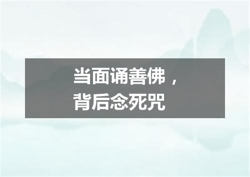 当面诵善佛，背后念死咒
