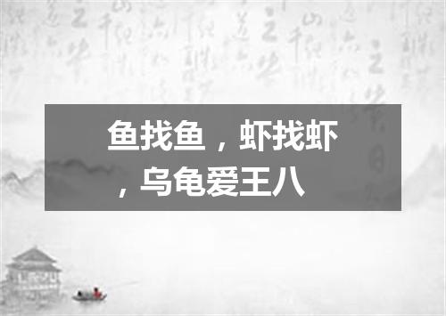 鱼找鱼，虾找虾，乌龟爱王八