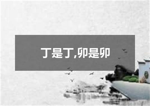 丁是丁,卯是卯