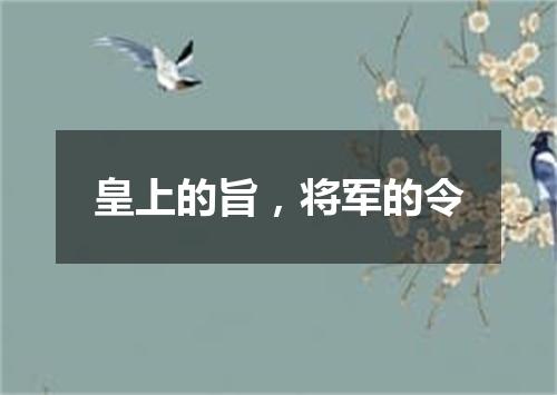 皇上的旨，将军的令