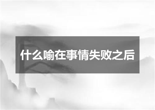 什么喻在事情失败之后