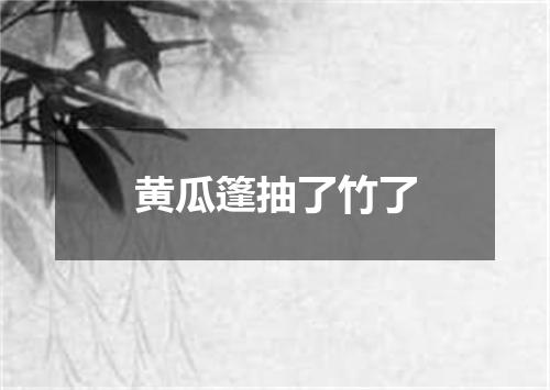 黄瓜篷抽了竹了