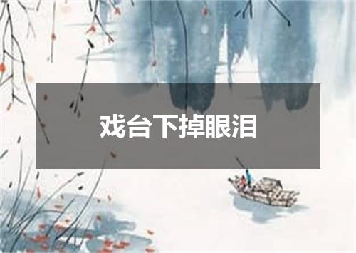 戏台下掉眼泪