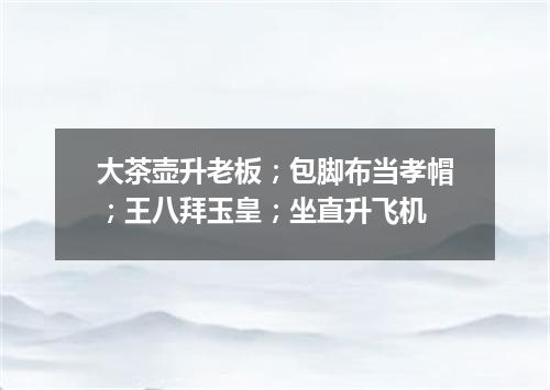 大茶壶升老板；包脚布当孝帽；王八拜玉皇；坐直升飞机