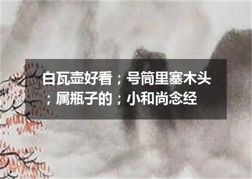 白瓦壶好看；号筒里塞木头；属瓶子的；小和尚念经