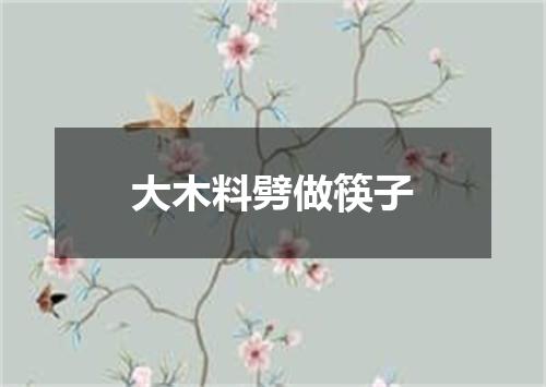 大木料劈做筷子