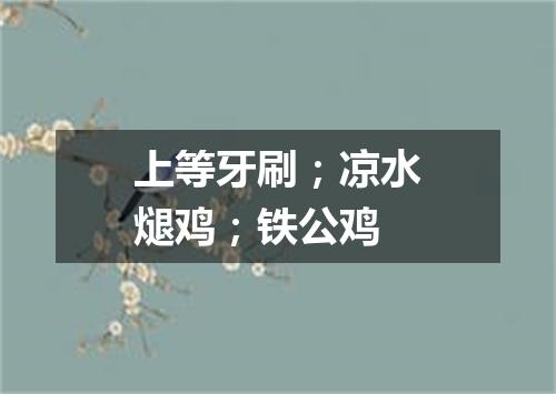 上等牙刷；凉水煺鸡；铁公鸡