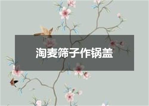 淘麦筛子作锅盖