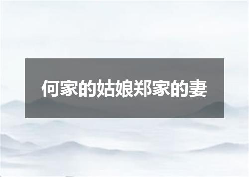 何家的姑娘郑家的妻