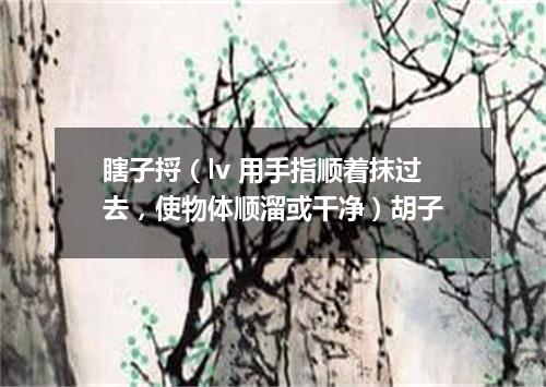 瞎子捋（lv 用手指顺着抹过去，使物体顺溜或干净）胡子