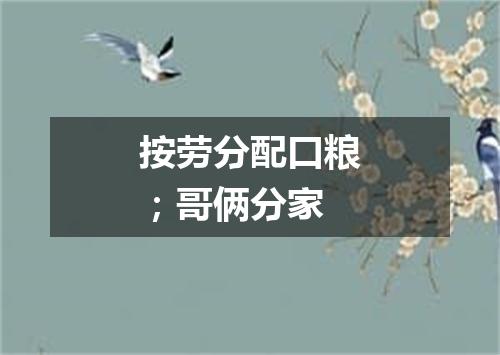 按劳分配口粮；哥俩分家