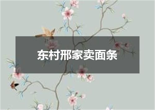 东村邢家卖面条