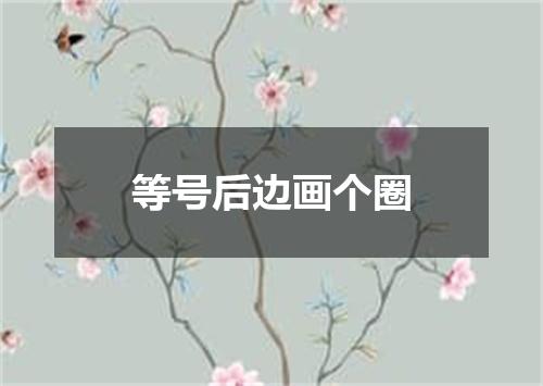 等号后边画个圈