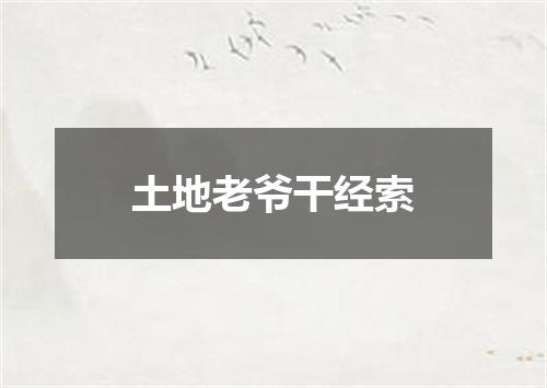 土地老爷干经索
