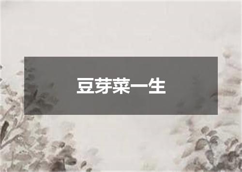 豆芽菜一生
