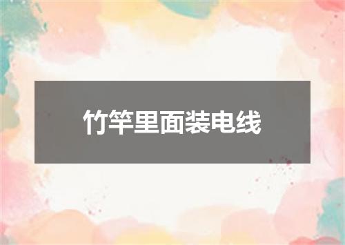 竹竿里面装电线