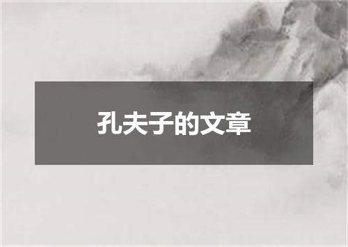 孔夫子的文章