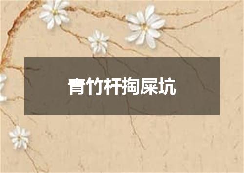 青竹杆掏屎坑