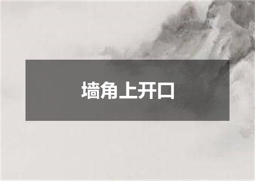 墙角上开口