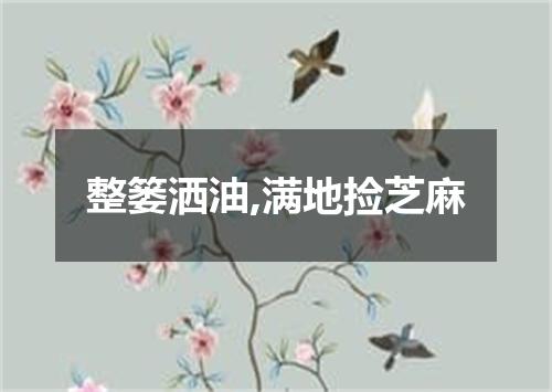 整篓洒油,满地捡芝麻