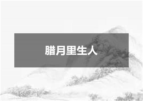 腊月里生人