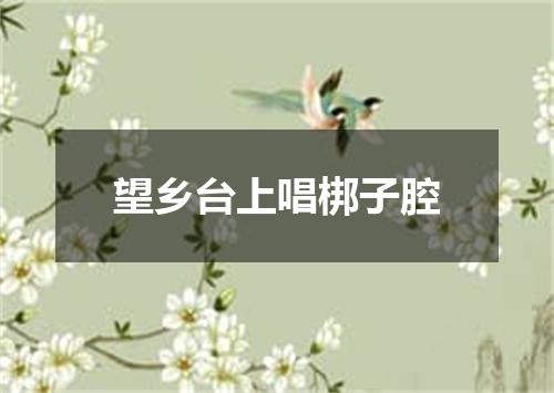 望乡台上唱梆子腔
