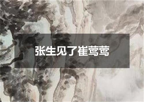张生见了崔莺莺