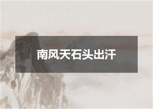 南风天石头出汗
