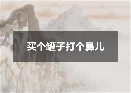 买个罐子打个鼻儿