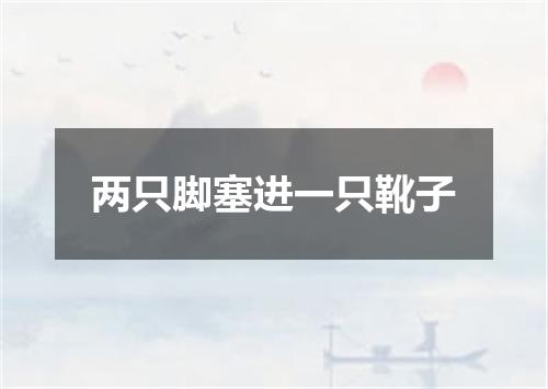 两只脚塞进一只靴子