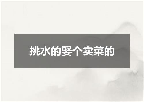 挑水的娶个卖菜的