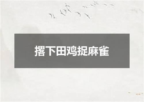 撂下田鸡捉麻雀
