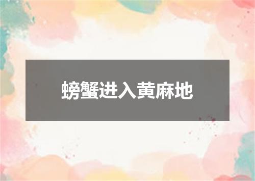 螃蟹进入黄麻地