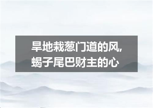 旱地栽葱门道的风,蝎子尾巴财主的心