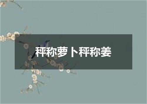 秤称萝卜秤称姜