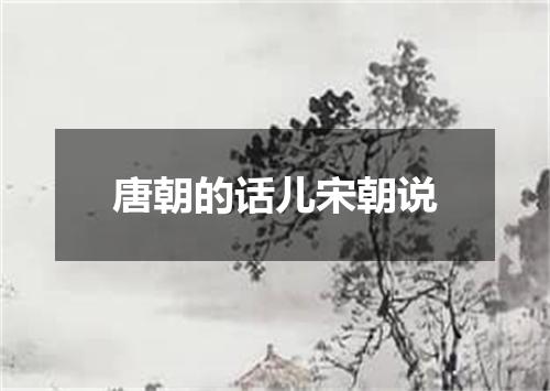 唐朝的话儿宋朝说