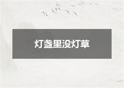 灯盏里没灯草