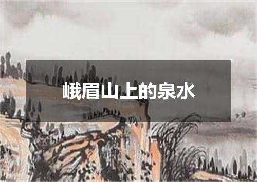 峨眉山上的泉水