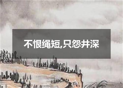 不恨绳短,只怨井深