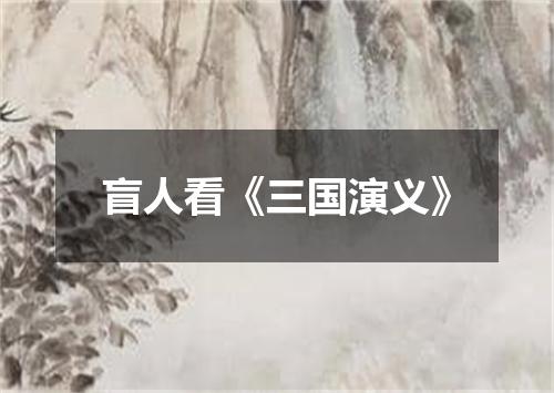 盲人看《三国演义》