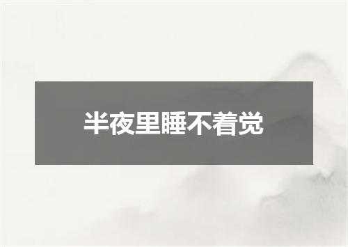 半夜里睡不着觉