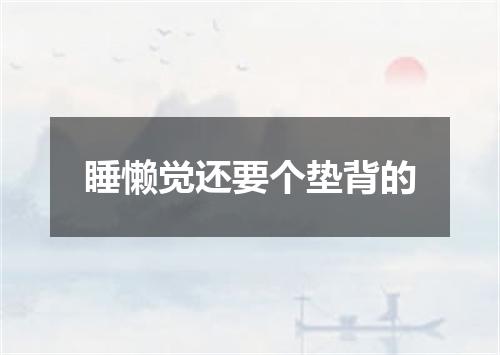 睡懒觉还要个垫背的
