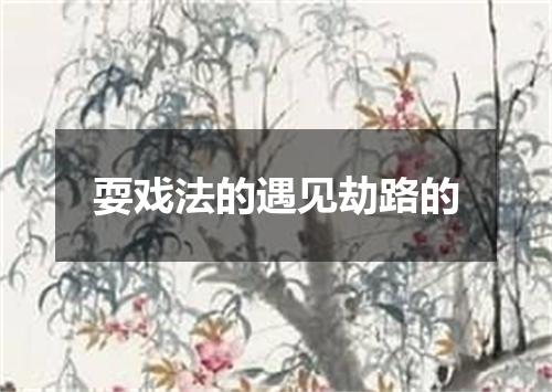 耍戏法的遇见劫路的