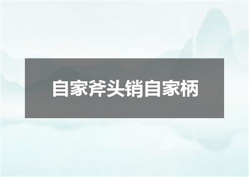 自家斧头销自家柄