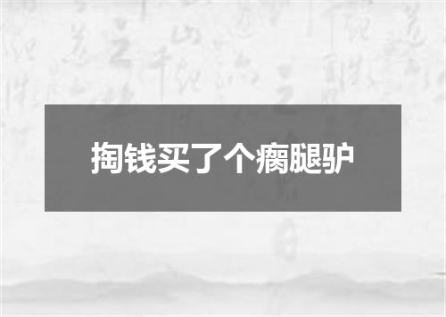 掏钱买了个瘸腿驴