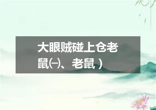 大眼贼碰上仓老鼠㈠、老鼠）
